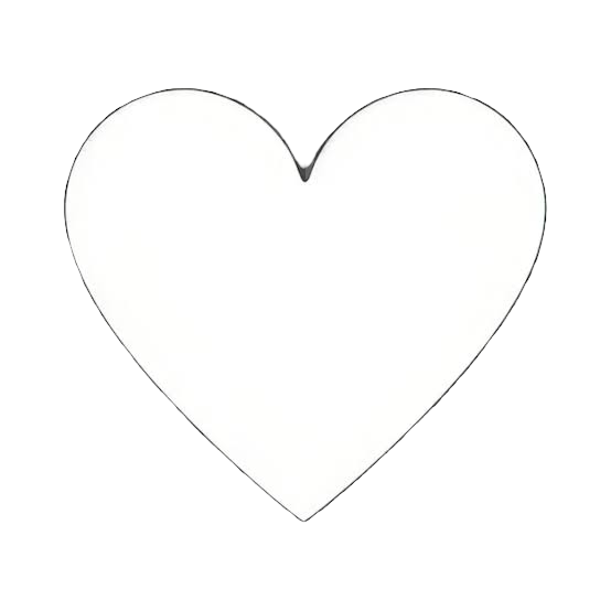 A simple black outline of a heart shape on a white background.