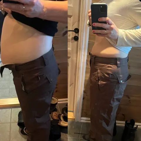 Før og etter: 5 kilo og 43 centimeter ned