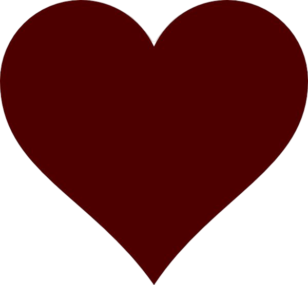 A solid dark red heart shape.