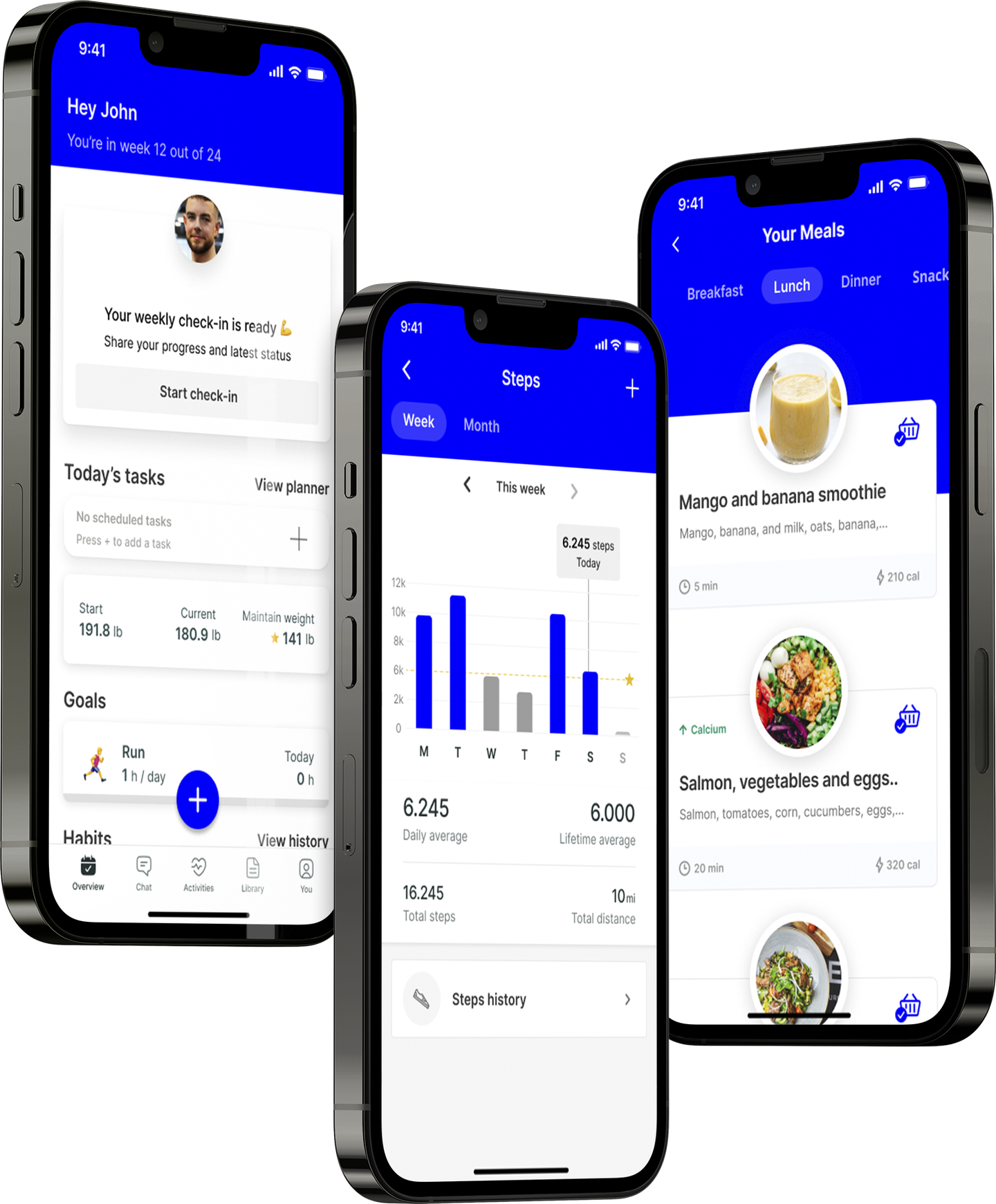 A mockup of the coaching app showcasing the features.