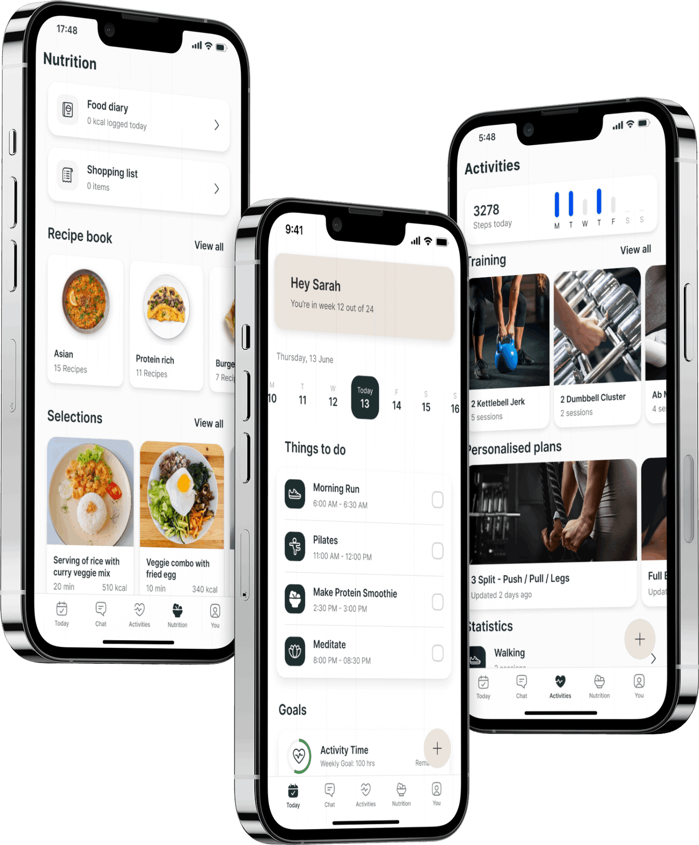 A mockup of the coaching app showcasing the features.