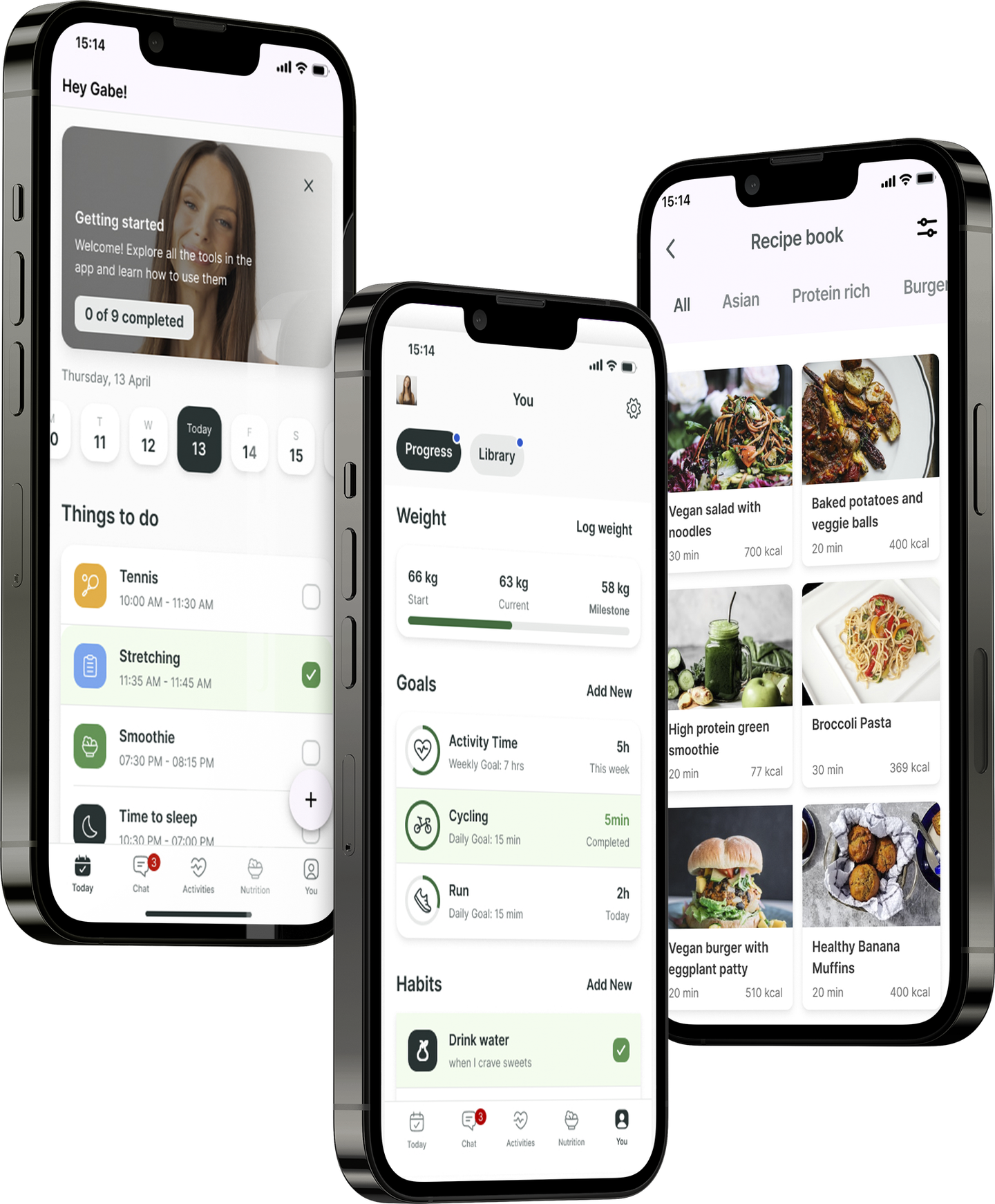 A mockup of the coaching app showcasing the features.
