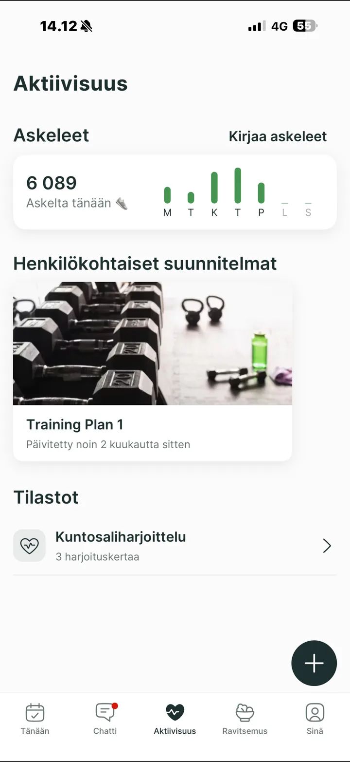 Lean Gains -sovellus: aktiivisuus ja askeleet