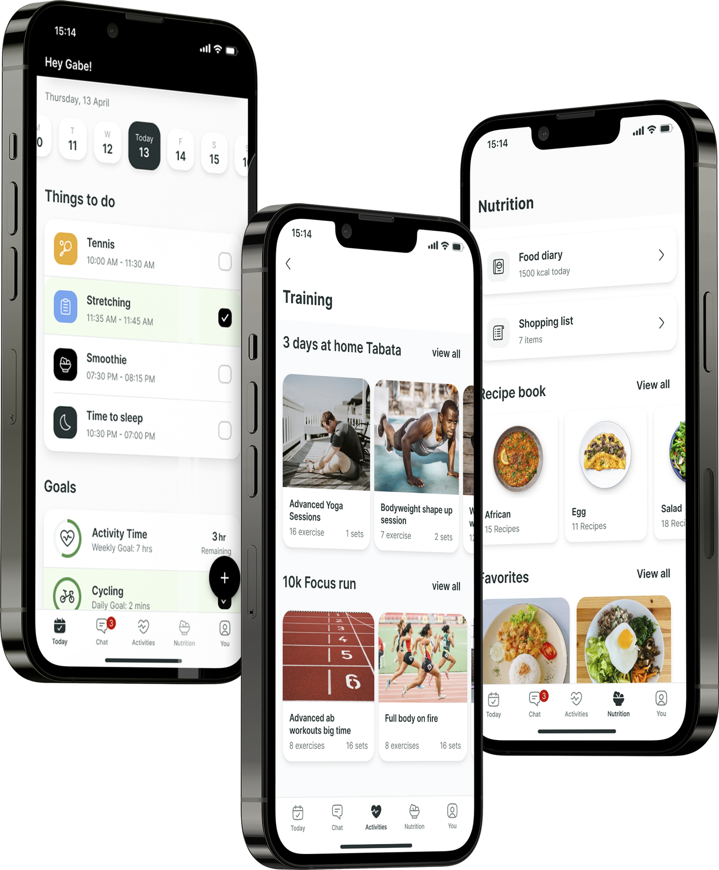 A mockup of the coaching app showcasing the features.