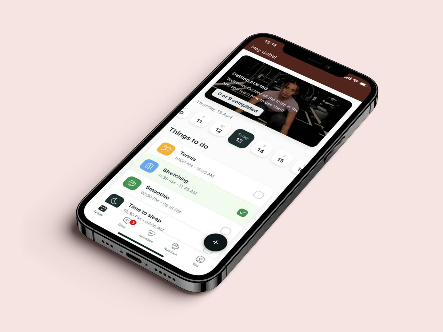 A mockup of the coaching app showcasing the features.