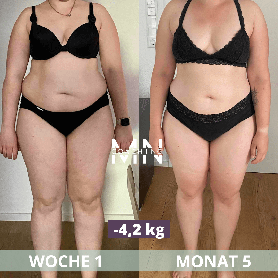 Vorher-Nachher-Vergleich einer Frau aus dem Mn Coaching